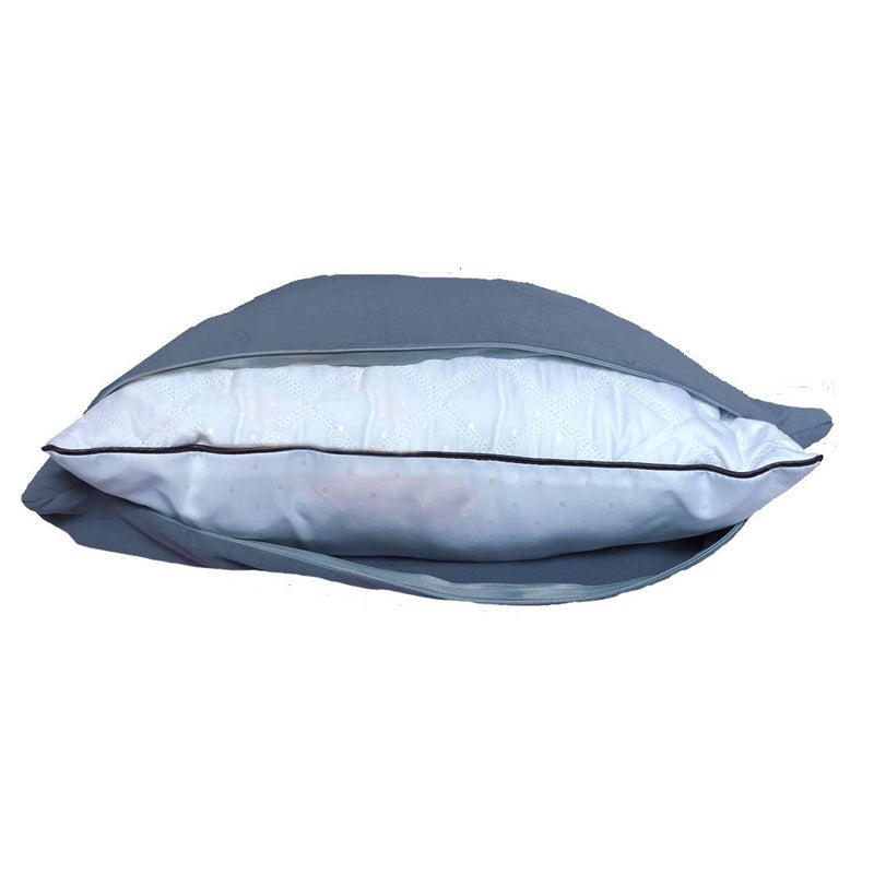 AUCOCU Extra Soft Jersey Knit Pillow Cases, Standard Size with Hidden Zipper, Soft Than Cotton, Pack of 2, Denim Blue - Image 2